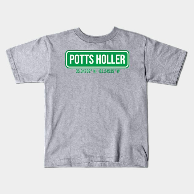 Potts Holler Sign Kids T-Shirt by Mgillespie02134